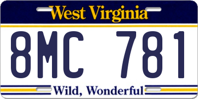 WV license plate 8MC781