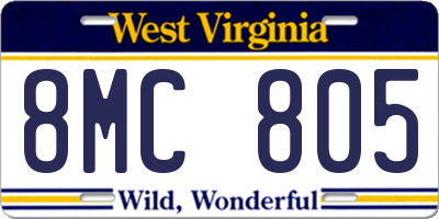 WV license plate 8MC805