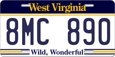 WV license plate 8MC890