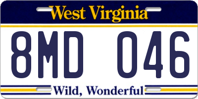 WV license plate 8MD046