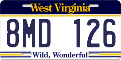 WV license plate 8MD126