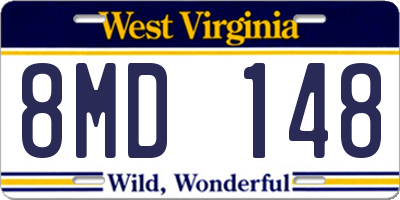 WV license plate 8MD148