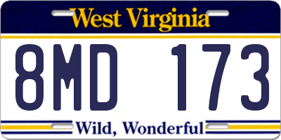 WV license plate 8MD173