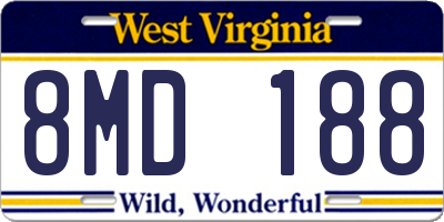 WV license plate 8MD188