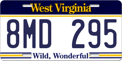 WV license plate 8MD295