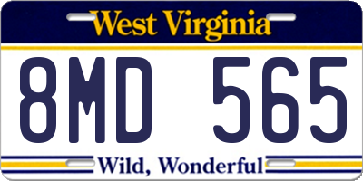 WV license plate 8MD565