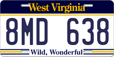 WV license plate 8MD638