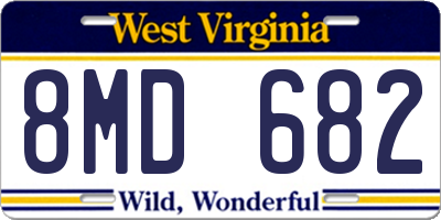 WV license plate 8MD682