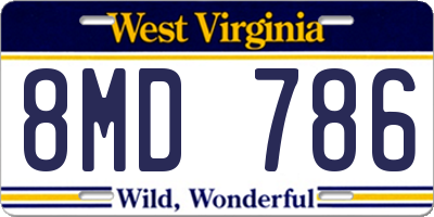 WV license plate 8MD786