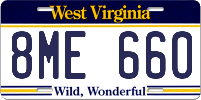 WV license plate 8ME660