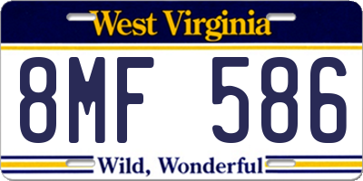 WV license plate 8MF586