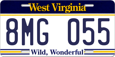 WV license plate 8MG055
