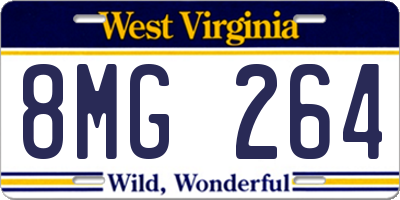 WV license plate 8MG264