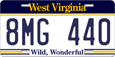 WV license plate 8MG440