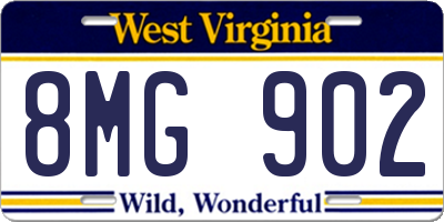 WV license plate 8MG902