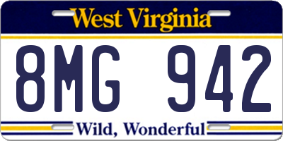 WV license plate 8MG942