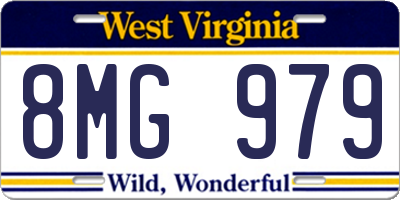 WV license plate 8MG979