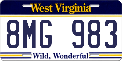WV license plate 8MG983
