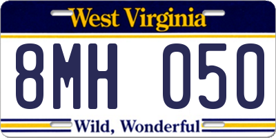 WV license plate 8MH050
