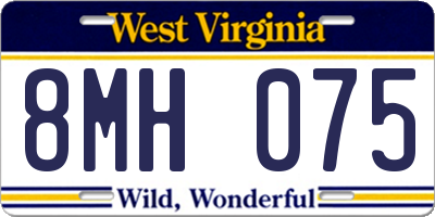 WV license plate 8MH075