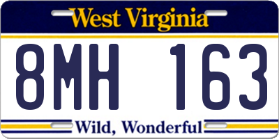 WV license plate 8MH163