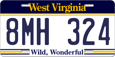WV license plate 8MH324
