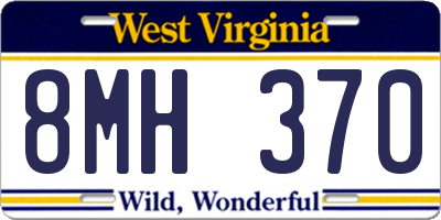 WV license plate 8MH370