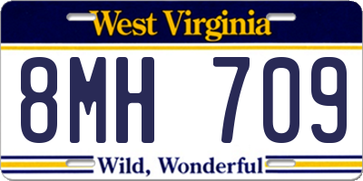 WV license plate 8MH709