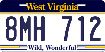 WV license plate 8MH712