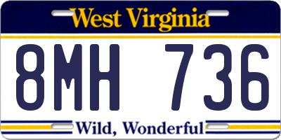 WV license plate 8MH736