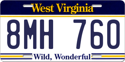 WV license plate 8MH760