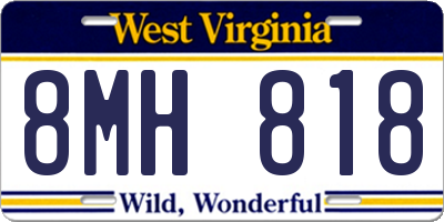 WV license plate 8MH818