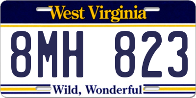 WV license plate 8MH823