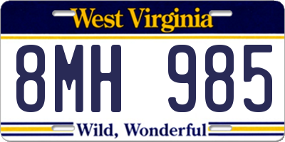WV license plate 8MH985
