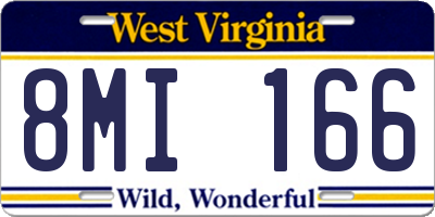 WV license plate 8MI166