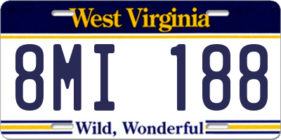 WV license plate 8MI188