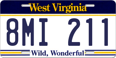 WV license plate 8MI211
