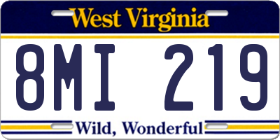 WV license plate 8MI219