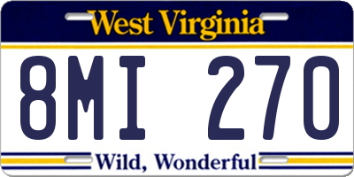 WV license plate 8MI270