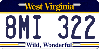 WV license plate 8MI322