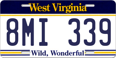 WV license plate 8MI339