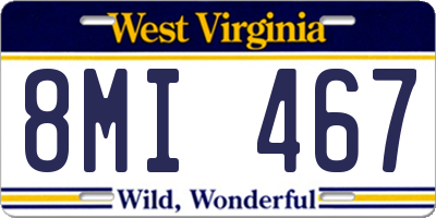 WV license plate 8MI467