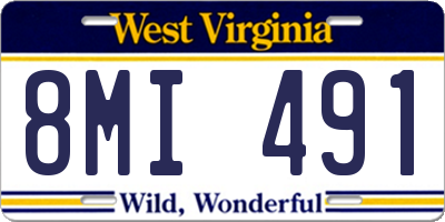 WV license plate 8MI491