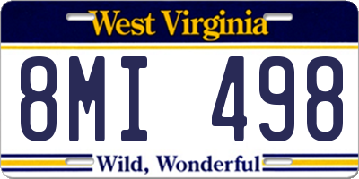 WV license plate 8MI498