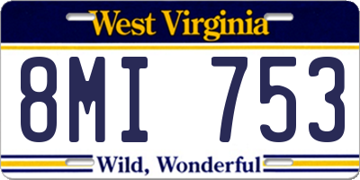 WV license plate 8MI753