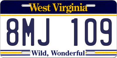 WV license plate 8MJ109