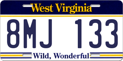 WV license plate 8MJ133