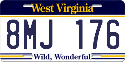 WV license plate 8MJ176