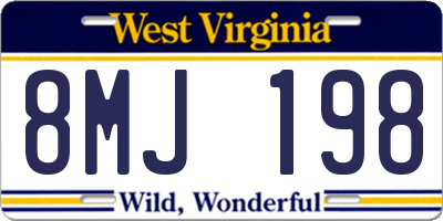 WV license plate 8MJ198
