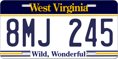 WV license plate 8MJ245